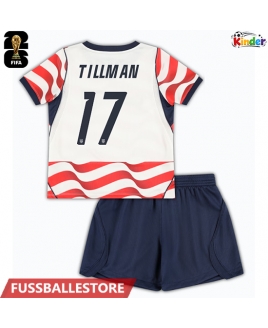 Günstige Vereinigte Staaten Malik Tillman #17 Heimtrikotsatz Kinder WM 2026 Kurzarm (+ Kurze Hosen)